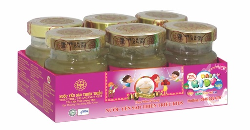 Lốc 6 lọ Yến sào cao cấp KIDS 25% (70ml/lọ)